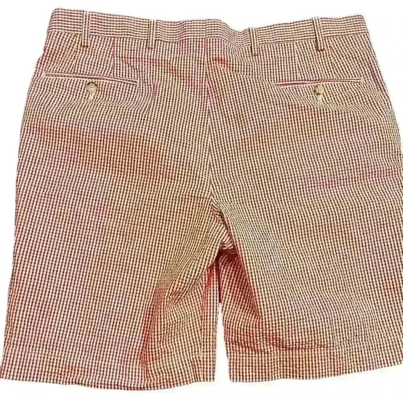 Turtleson Men’s Red Seersucker Golf Shorts Size 38 9” Casual Lightweight Beachy - Picture 2 of 7